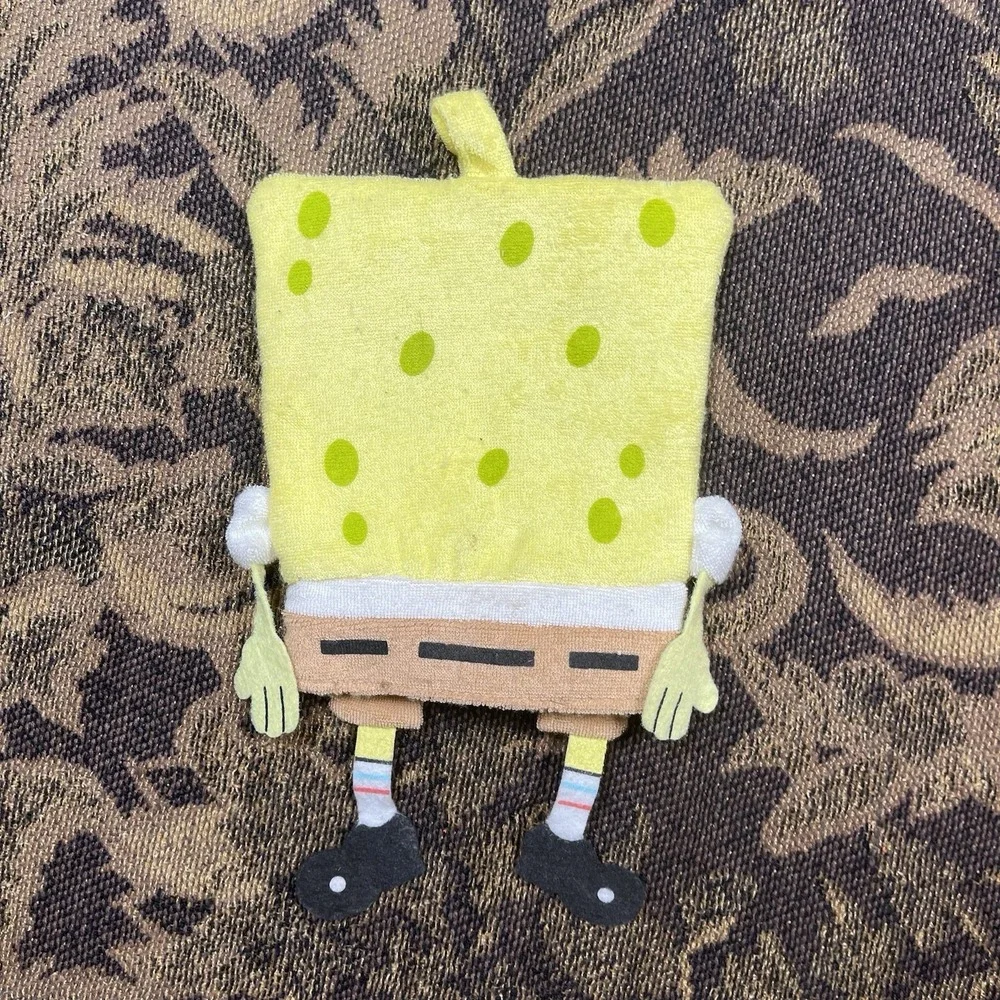 Vintage Collectible SpongeBob SquarePants Cotton Bath Tub Wash Mitt 2002